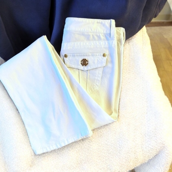 VINTAGE Roberto Cavalli couture jeans Wide legged Boot cut Gorgeous gold accents - Picture 3 of 16